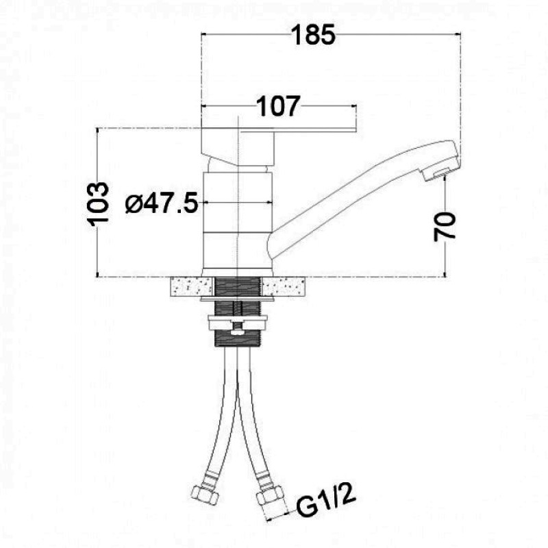 Змішувач для кухні/умивальника VENTA VA3209A (картридж 35 мм)