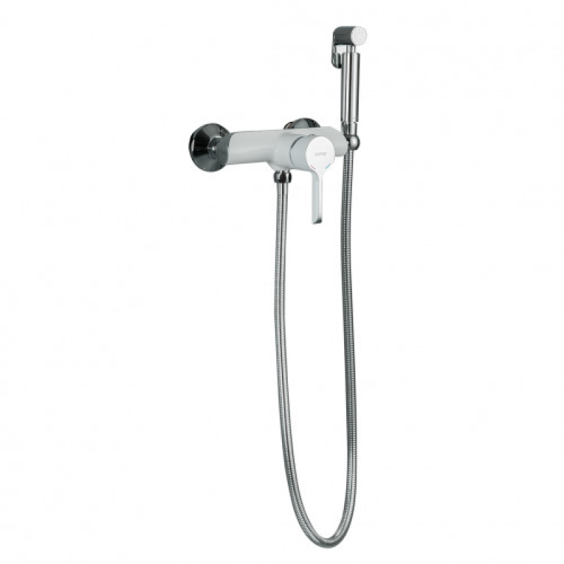 Змішувач для душу GAPPO G2003-8 (з гігієнічною лійкою, білий/хром)