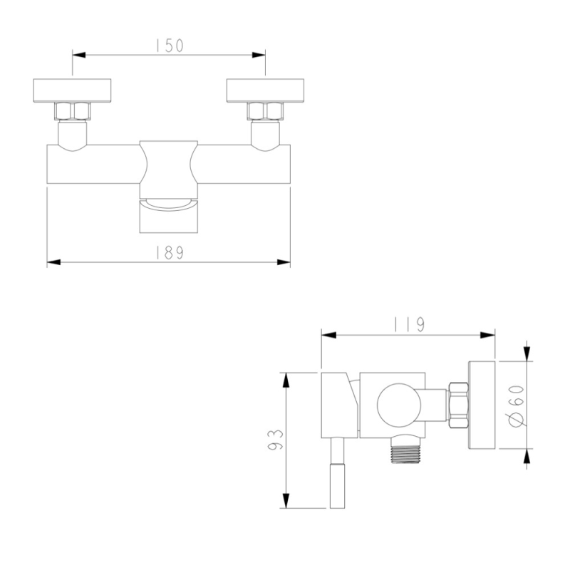 Смеситель для душа WEZER EKO5-01, нержавеющая сталь.