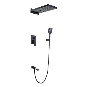 Душевая система Gappo G7107-76 (встроенная, 3-функции, черный)