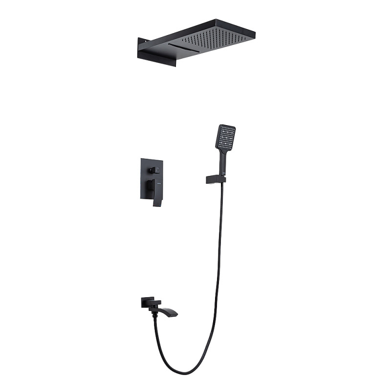 Душевая система Gappo G7107-76 (встроенная, 3-функции, черный)