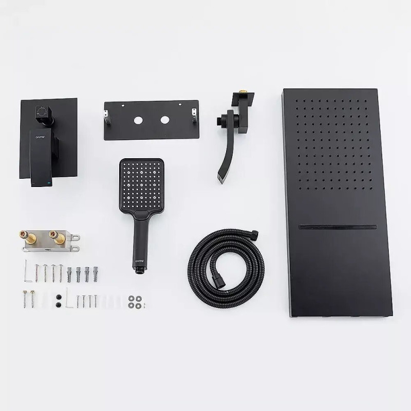 Душевая система Gappo G7107-76 (встроенная, 3-функции, черный)