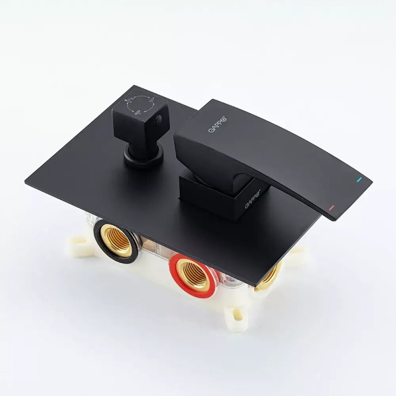 Душевая система Gappo G7107-76 (встроенная, 3-функции, черный)