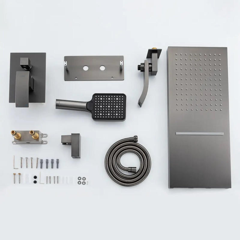 Душевая система Gappo G7107-79 (встроенная, 3-функции, серый)