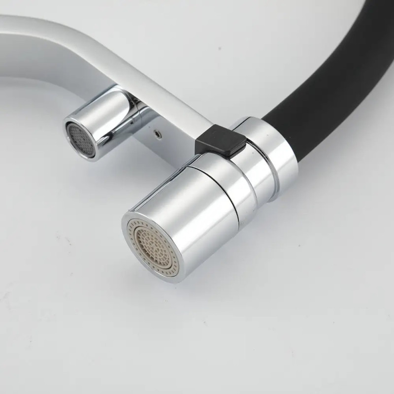 G4395-60 кухня під осмос одноваж. вис. силікон. вилив лат. шпилька Ø35 (хром/чорний) {8/1}