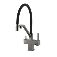 G4395-69 кухня під осмос одноваж. вис. силікон. вилив лат. шпилька Ø35 (сірий Gungrey/чорний) {8/1}