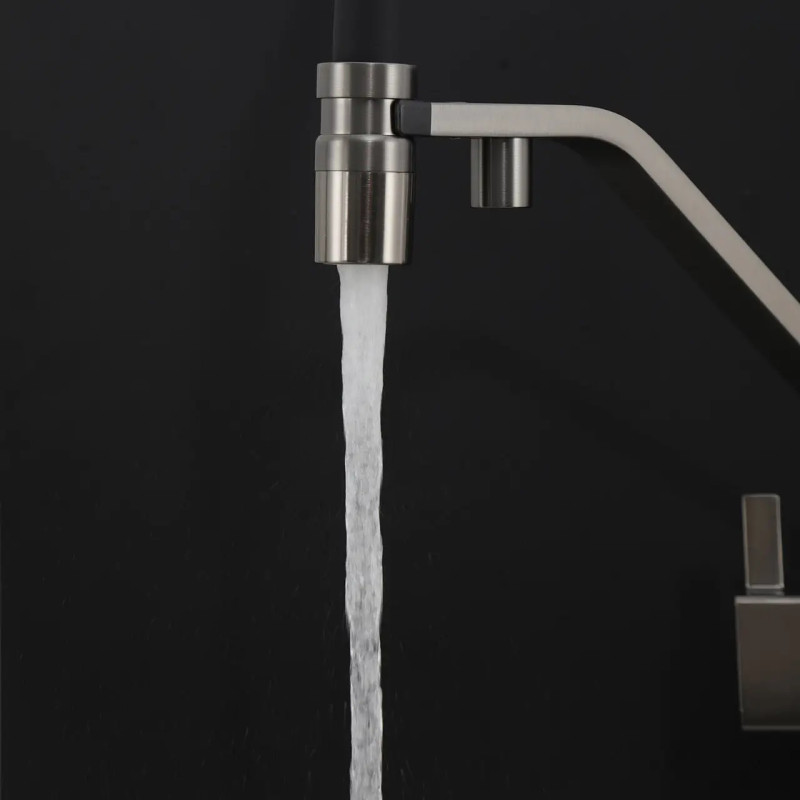 G4395-69 кухня под осмос одновес. выс. силикон. излил лат. шпилька Ø35 (серый Gungrey/черный) {8/1}