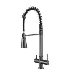 G4398-69 кухня под осмос одновес. выс. силикон. излил лат. шпилька Ø35 (серый Gungrey) {8/1}