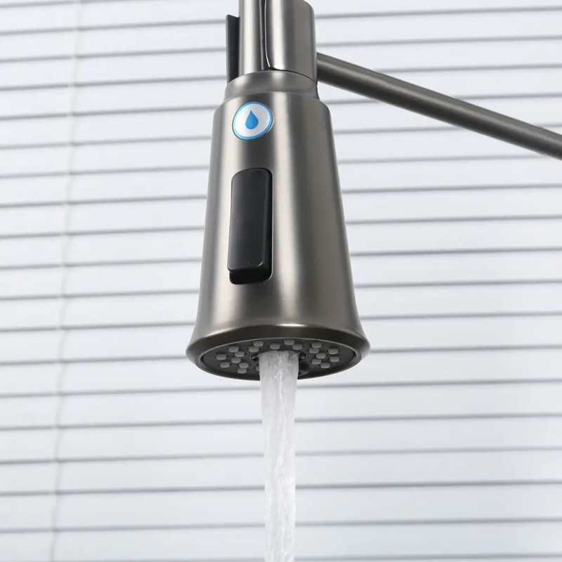 G4398-69 кухня под осмос одновес. выс. силикон. излил лат. шпилька Ø35 (серый Gungrey) {8/1}