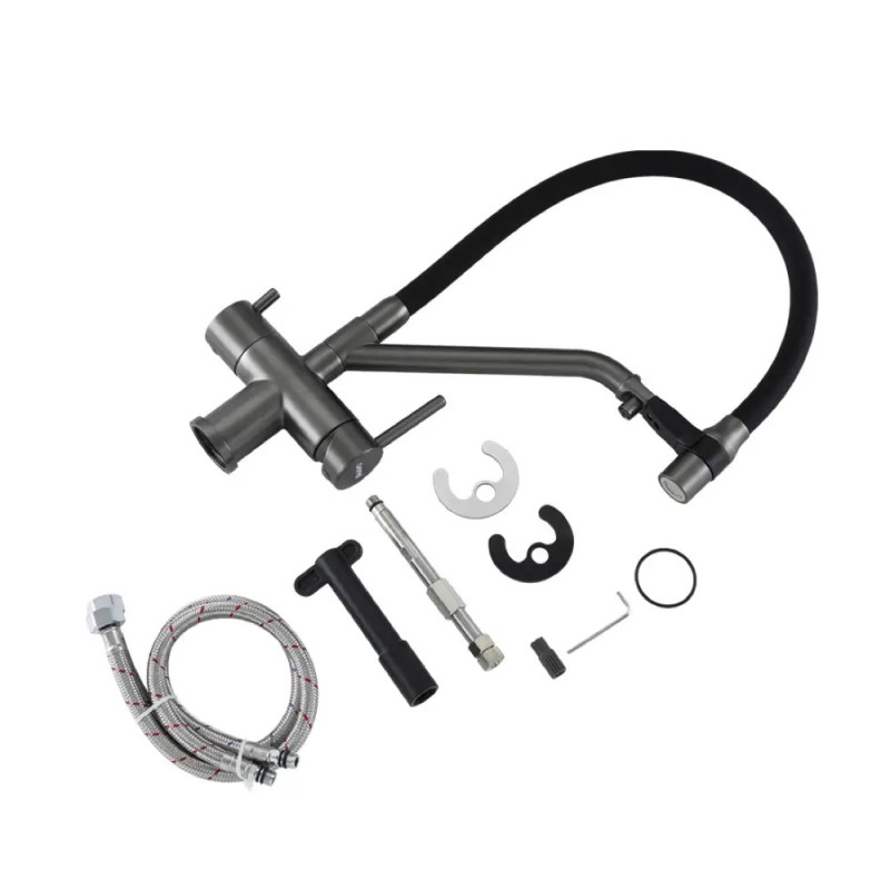 Смеситель для кухни с подключением фильтра GAPPO G4398-89, оружейная сталь.