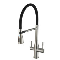 Змішувач для кухні Gappo G4399-75 під осмос, нержавіюча сталь (сатин/чорний)