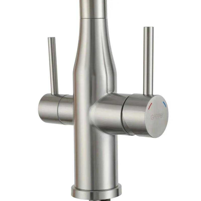 Змішувач для кухні Gappo G4399-75 під осмос, нержавіюча сталь (сатин/чорний)