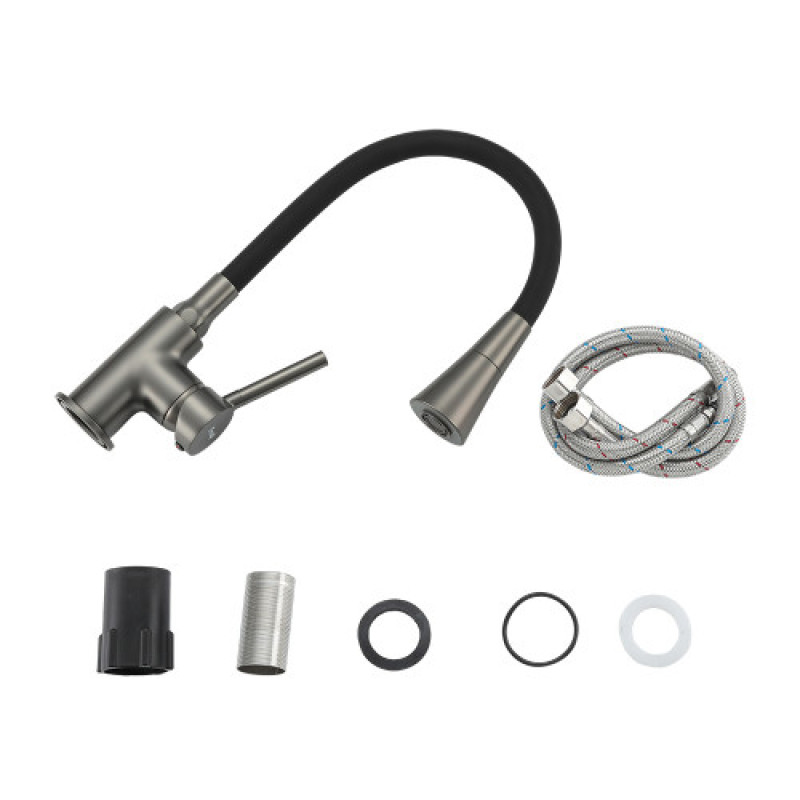 Смеситель для кухни Frap F4044-9 с гибким изливом, аэратор 2 режима