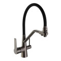 Смеситель для кухни на две воды Frap F4374-15 серый