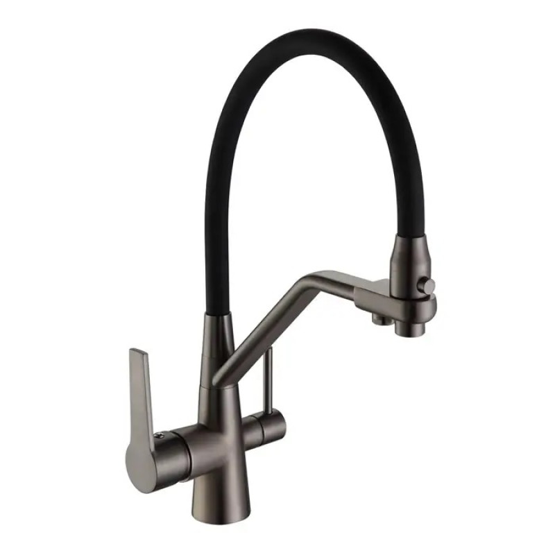 Смеситель для кухни на две воды Frap F4374-15 серый