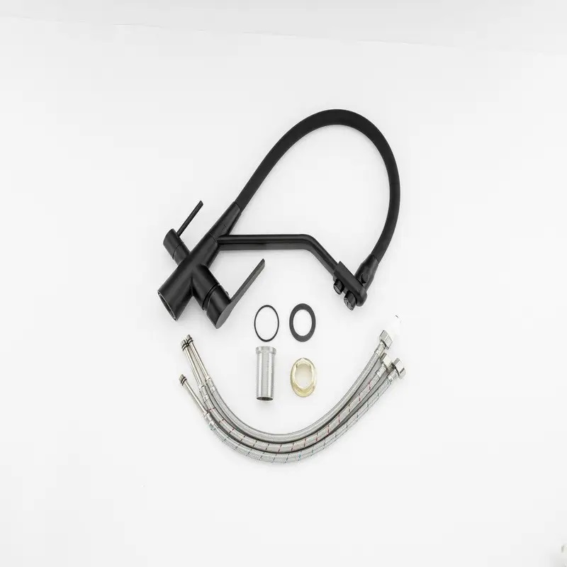 Смеситель для кухни на две воды Frap F4374-6, черный