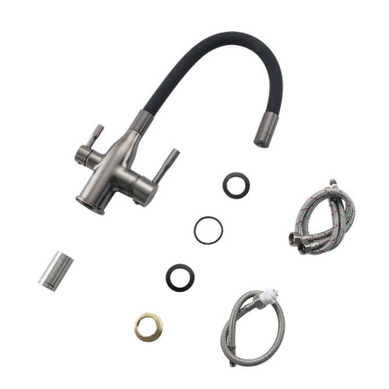 Смеситель для кухни под фильтр Frap F4396-15 с гибким изливом