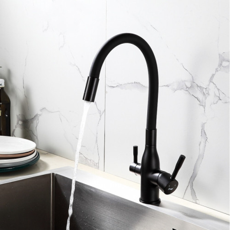 Змішувач для кухні під фільтр Frap F4396-6 з гнучким виливом