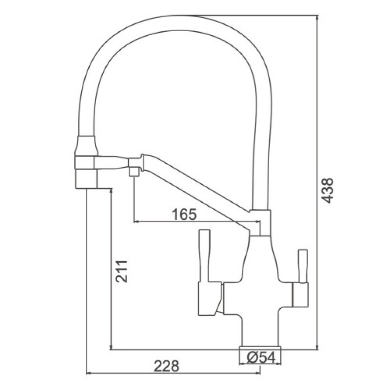 Змішувач для кухні під фільтр Frap F4397-3 з гнучким виливом