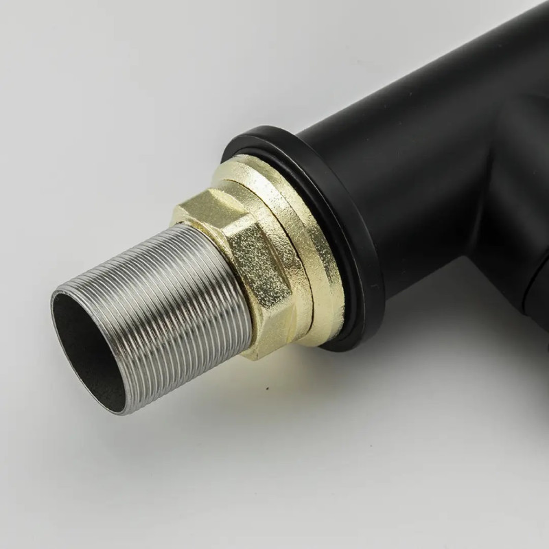 Змішувач для кухні Frap F4552-6 з гнучким виливом, чорний