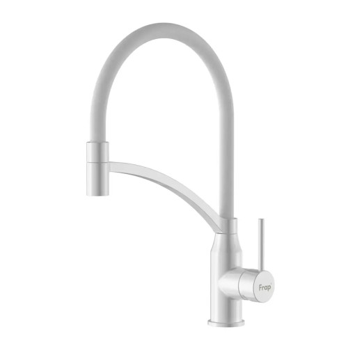 Смеситель для кухни Frap F4552-8 с гибким изливом, белый. Смеситель для кухни Frap F4552-8 с гибким изливом, белый.