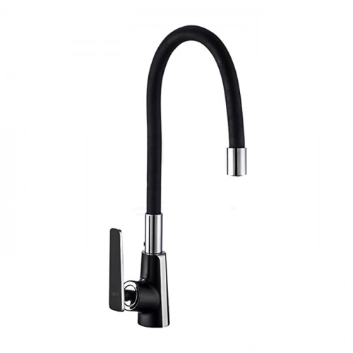 Смеситель для кухни Frap F4457 с гибким изливом, черный/хром