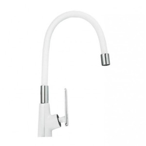 Змішувач для кухні Frap F4458, білий/хром