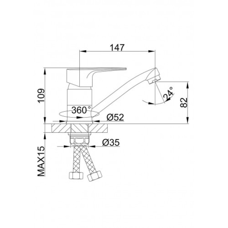 Змішувач для кухні Frap F45702-B, хром
