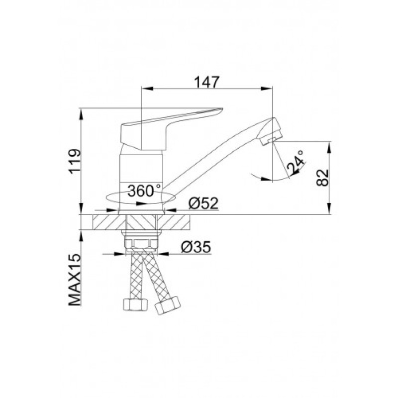 Змішувач для кухні Frap F45703-B, хром