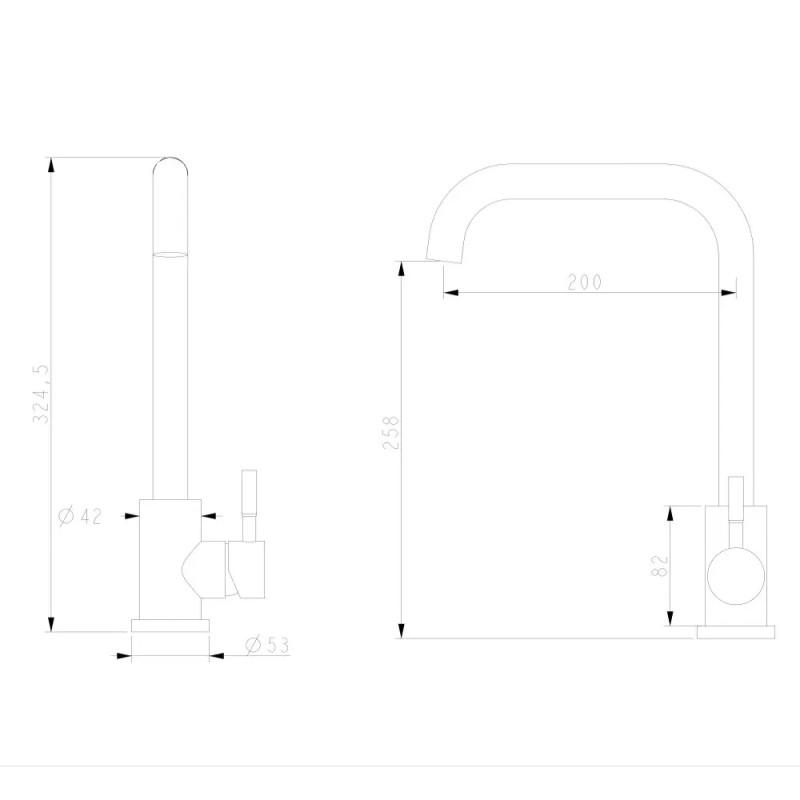 Змішувач для кухні WEZER EKO4B-01 (нержавіюча сталь)