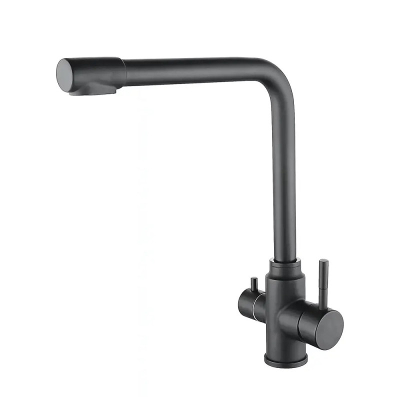 Смеситель для кухни под фильтр WEZER EKO4C-01, оружейная сталь.