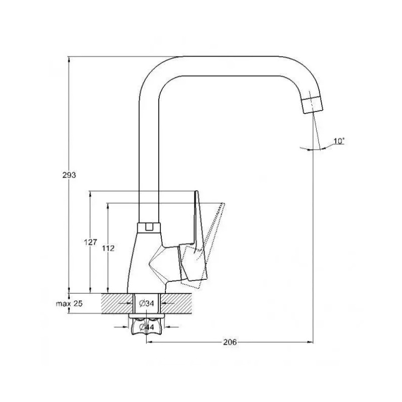 Змішувач для кухні WEZER SOP4-045, хром