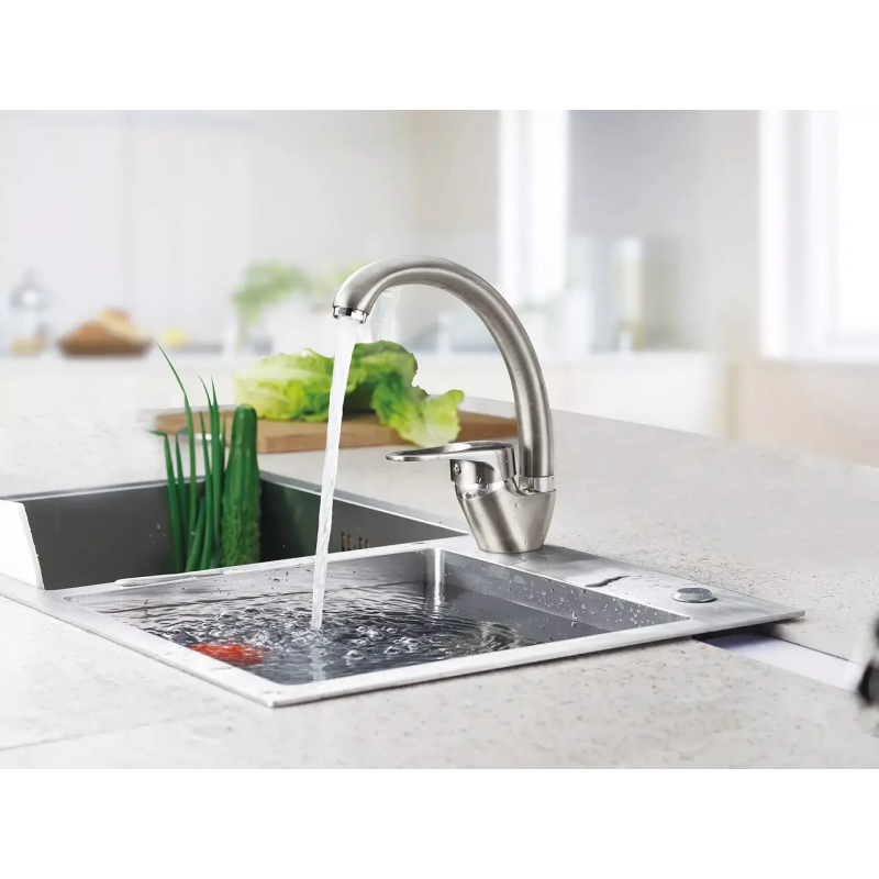 Змішувач для кухні WEZER YUB4-181-SATIN, нержавіюча сталь