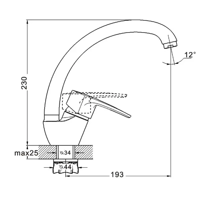 Смеситель для кухни WEZER YUB4-181-WHITE, белый