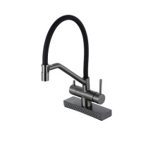 Змішувач для кухні GAPPO G4098-9 (з водоспадом, gungrey)