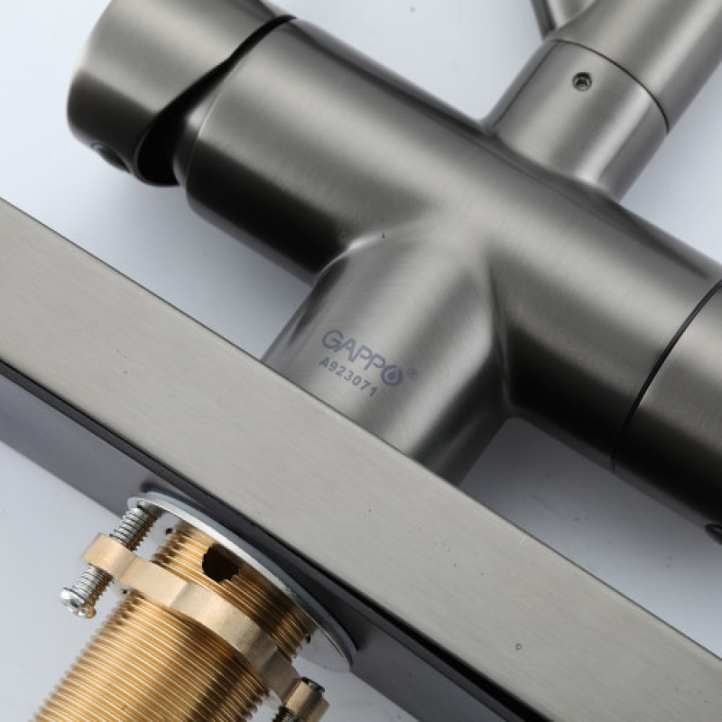 Смеситель для кухни GAPPO G4098-9 (с водопадом, gungrey)