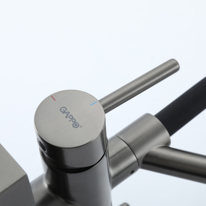 Смеситель для кухни GAPPO G4098-9 (с водопадом, gungrey)