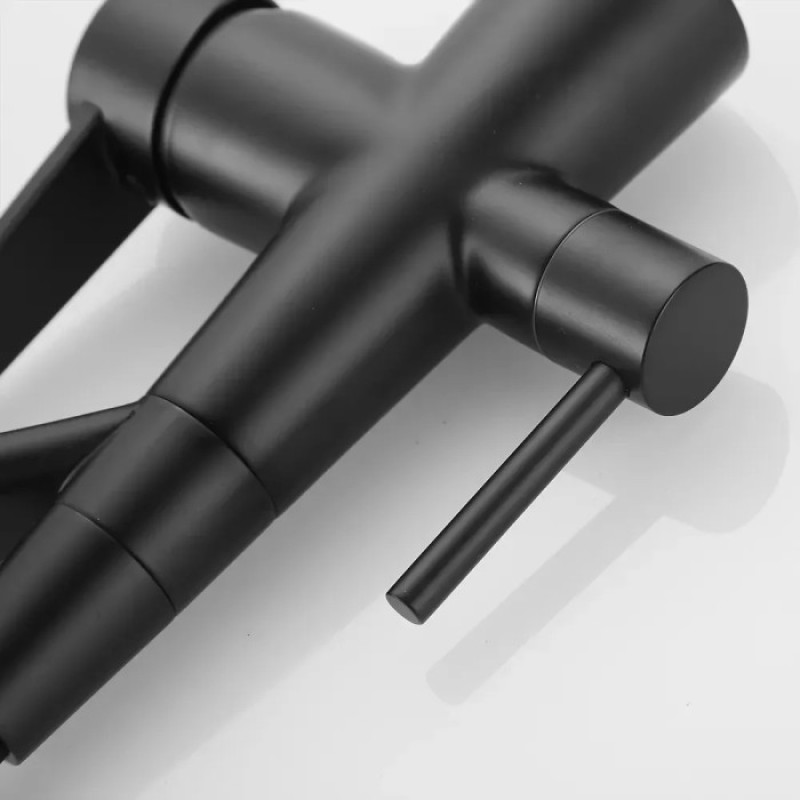 Смеситель кухонный WEZER INX4A-08-BLACK (на две воды, нержавеющая сталь, черный)