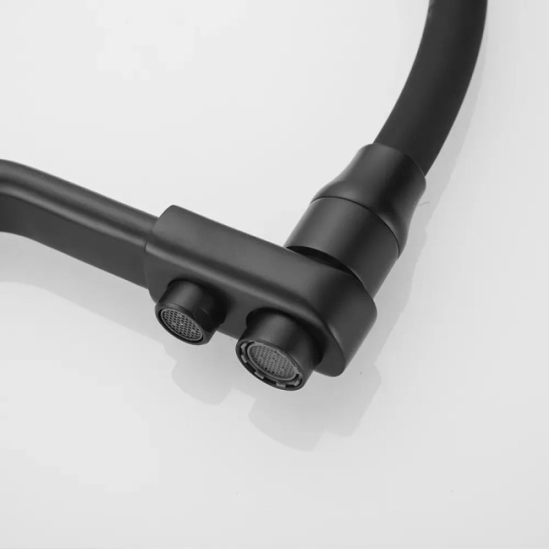 Смеситель кухонный WEZER INX4A-08-BLACK (на две воды, нержавеющая сталь, черный)