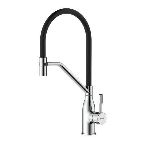 Кухонный смеситель Frap F4497 (однорыч. силикон. излив, лат. корп. Ø35, хром)