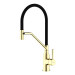 Кухонний змішувач Frap F4497-3 (одноваж., силікон. вилив, лат. корп., Ø35, сатин, золотий) 