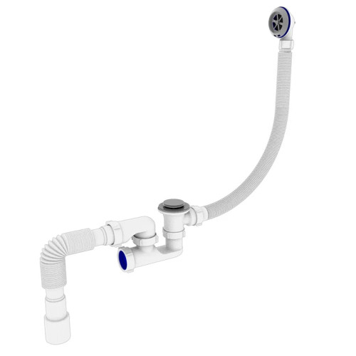 Сифон для ванної Zerix SV-02-C СLICK-СLACK з ревізією та переливом 
