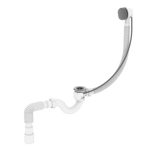 Сифон для ванної Zerix SV-01-B 580 напівавтомат, прямоточний з переливом 