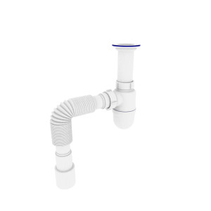 Сифон для умивальника Zerix SU-02-A 1 1/2"x40 з литим випуском 