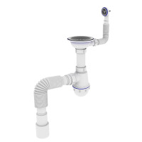 Сифон для кухні Zerix SK-02-C 3 1/2"x40 з різьбовим випуском та круглим переливом 