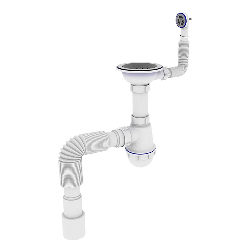 Сифон для кухні Zerix SK-02-C 3 1/2"x40 з різьбовим випуском та круглим переливом 