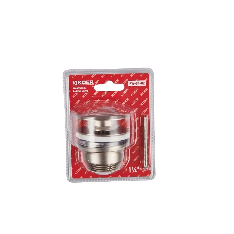 Донний клапан для умивальника Koer PW-01-02 1 1/4'' (KR3401) кнопка 