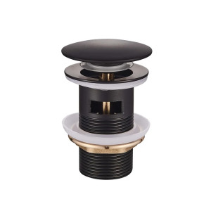 Донный клапан для умывальника Mixxus POP-UP-03 Black 1 1/4'' (MI6139) с переливом, кнопка