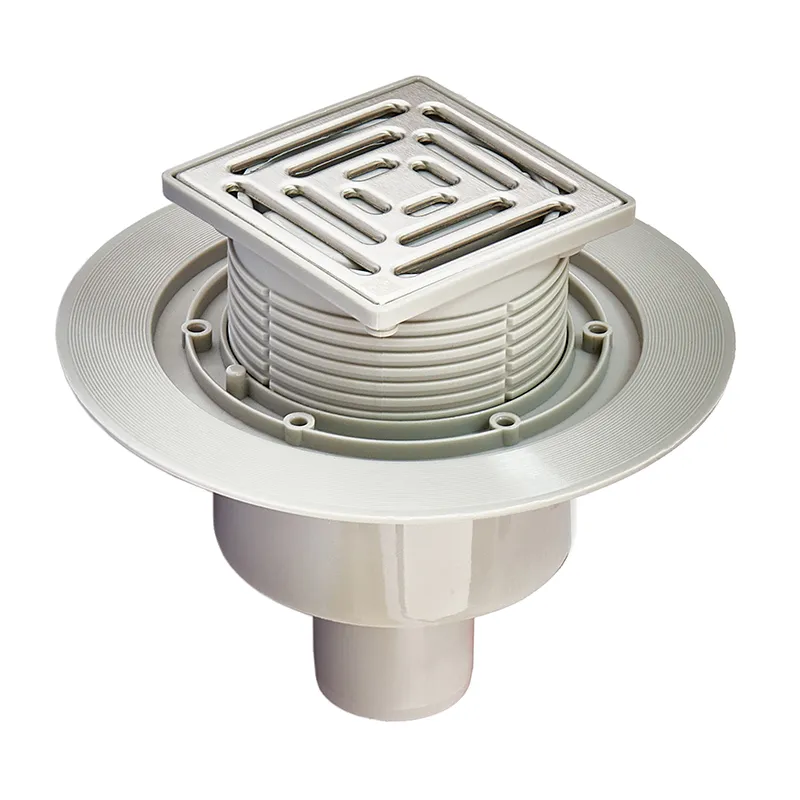 Душовий трап Koer FD14-100x100-180 SUS304 (AC0662) нержавіюча сталь, прямий відвід  