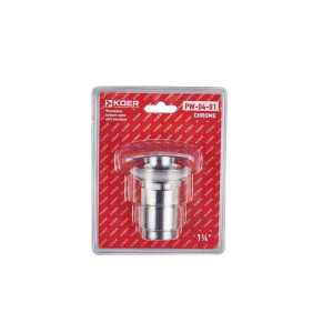 Донный клапан для умывальника Koer PW-04-01 1 1/4'' (KR3398) с переливом, кнопка